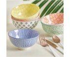 Set of 6 Cooper & Co. 12cm Viola Ceramic Small Bowls - Assorted