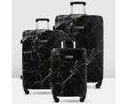 Black Marble Series 3 Piece Luggage Set