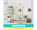 Paw Mate 201cm Beige Cat Tree Parala Multi Level Scratcher