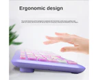 Ymall Wireless Keyboard and Mouse Combo 2.4GHz Full-Size Compact with Numeric Keypad for Laptop/PC - Round Keycaps (Purple)