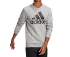 Adidas Men's Essentials Big Logo Sweatshirt - Grey/Black