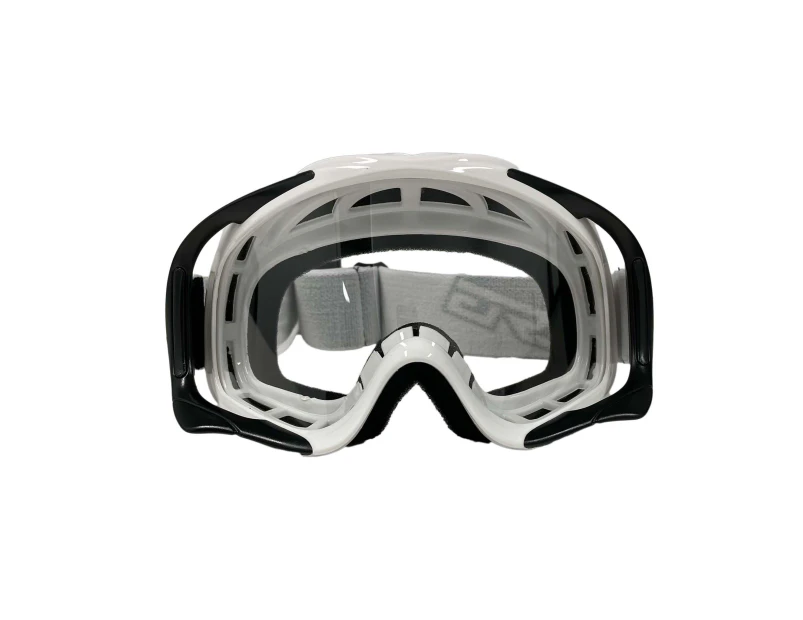 White Clear Lens Motocross Goggle Anti Fog and UV Protection for Adult Unisex