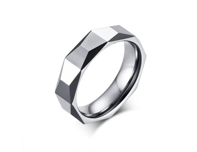 3D Silver Tungsten Ring