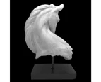Horse Head Bust Statue Figurine Home Decor Gift White On Stand 53Cm