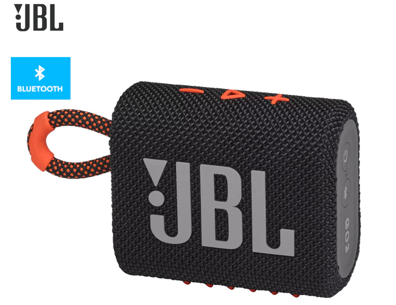 JBL GO 3 Mini Bluetooth Speaker - Black/Orange