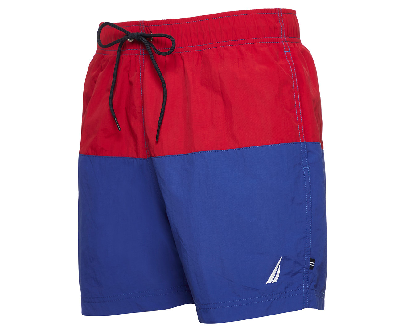 Nautica Men's 16-Inch Logo Colour Block Swim Shorts - Nautica Red ...