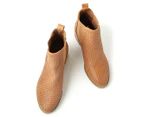 Walnut Melbourne Women's Grace Weave Leather Boots - Tan