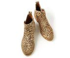 Walnut Melbourne Women's Douglas Leather Ankle Boots - Leopard Pony