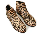 Walnut Melbourne Women's Morgan Leather Ankle Boot - Tan Leopard Pony