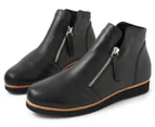 Walnut Melbourne Women's Morgan Leather Ankle Boot - Black