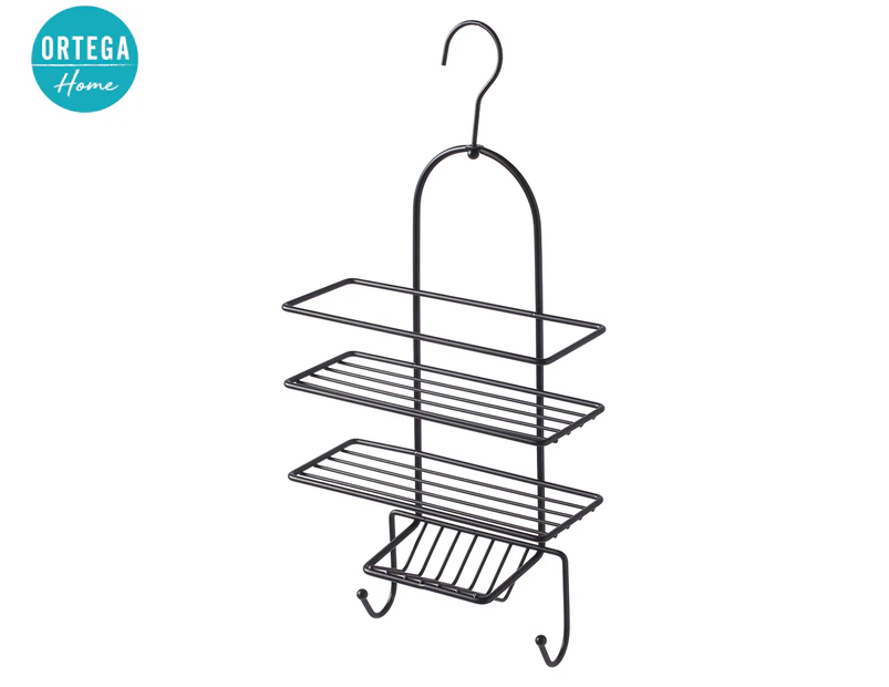 Ortega Home 3-Tier Shower Caddy - Black