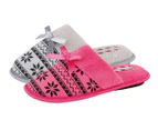 Womens Stylish Mule Slippers in Pink and Grey - Pink