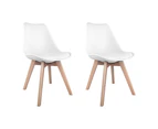 Set of 2 Padded Dining Chair - White