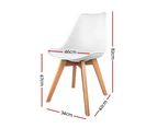 Set of 2 Padded Dining Chair - White