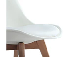 Set of 2 Padded Dining Chair - White