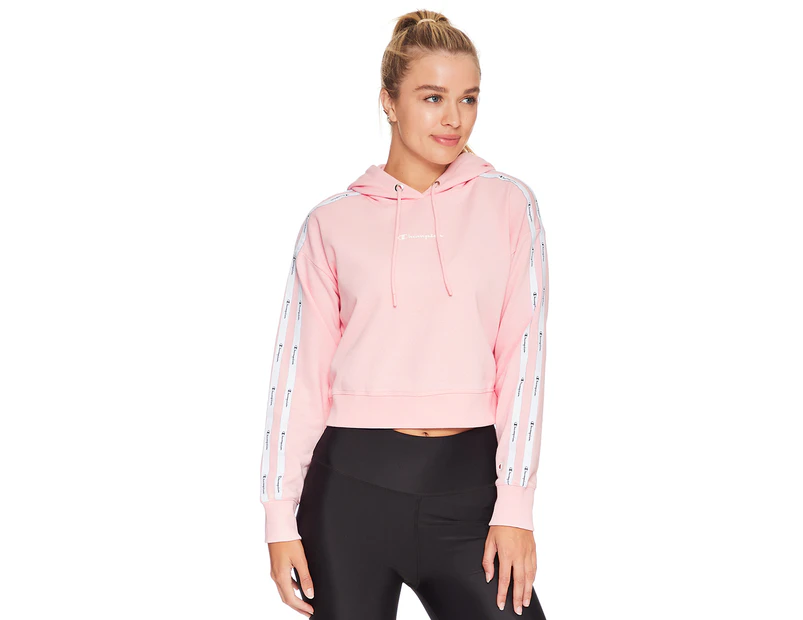 Champion pink crop discount hoodie