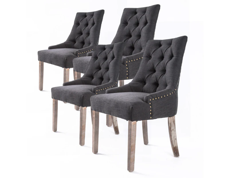 French Provincial Oak Leg Chair Amour Black - 4X