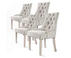 La Bella 4 Set Cream French Provincial Dining Chair Amour Oak Leg