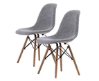La Bella 2 Set Retro Dining Cafe Chair DSW Fabric - Grey