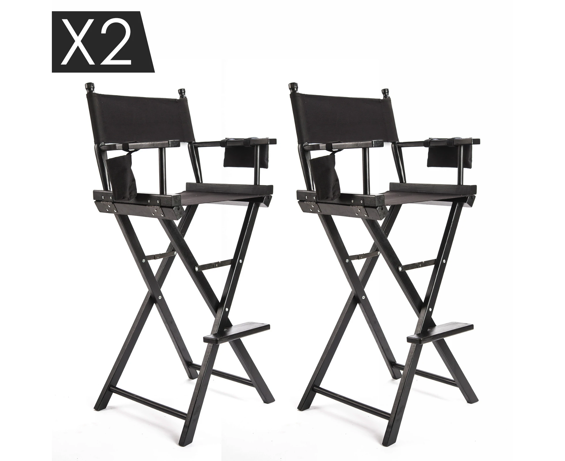 La Bella 2 Set Black Folding Tall Chair DARK HUMOR Movie Director 75cm