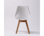 La Bella 4 Set Retro Dining Cafe Chair Padded Seat - White