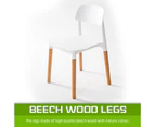La Bella 2 Set Retro Stackable Dining Cafe Chair Belloch Wood Leg Kitchen - White