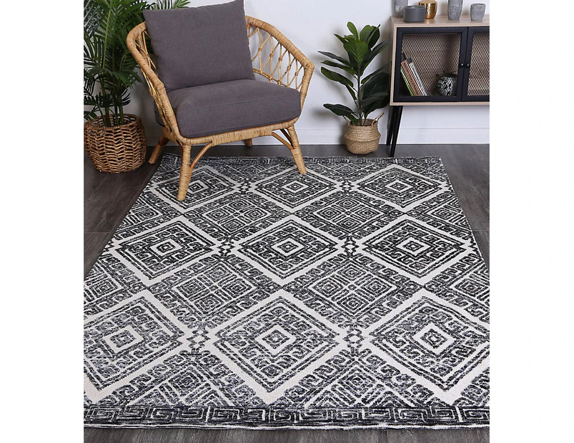 Alayah Diamond Anthracite Rug 160x230 cm