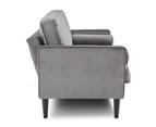 Sarantino SARANTINO FAUX VELVET SOFA BED COUCH FURNITURE LOUNGE SUITE SEAT GREY