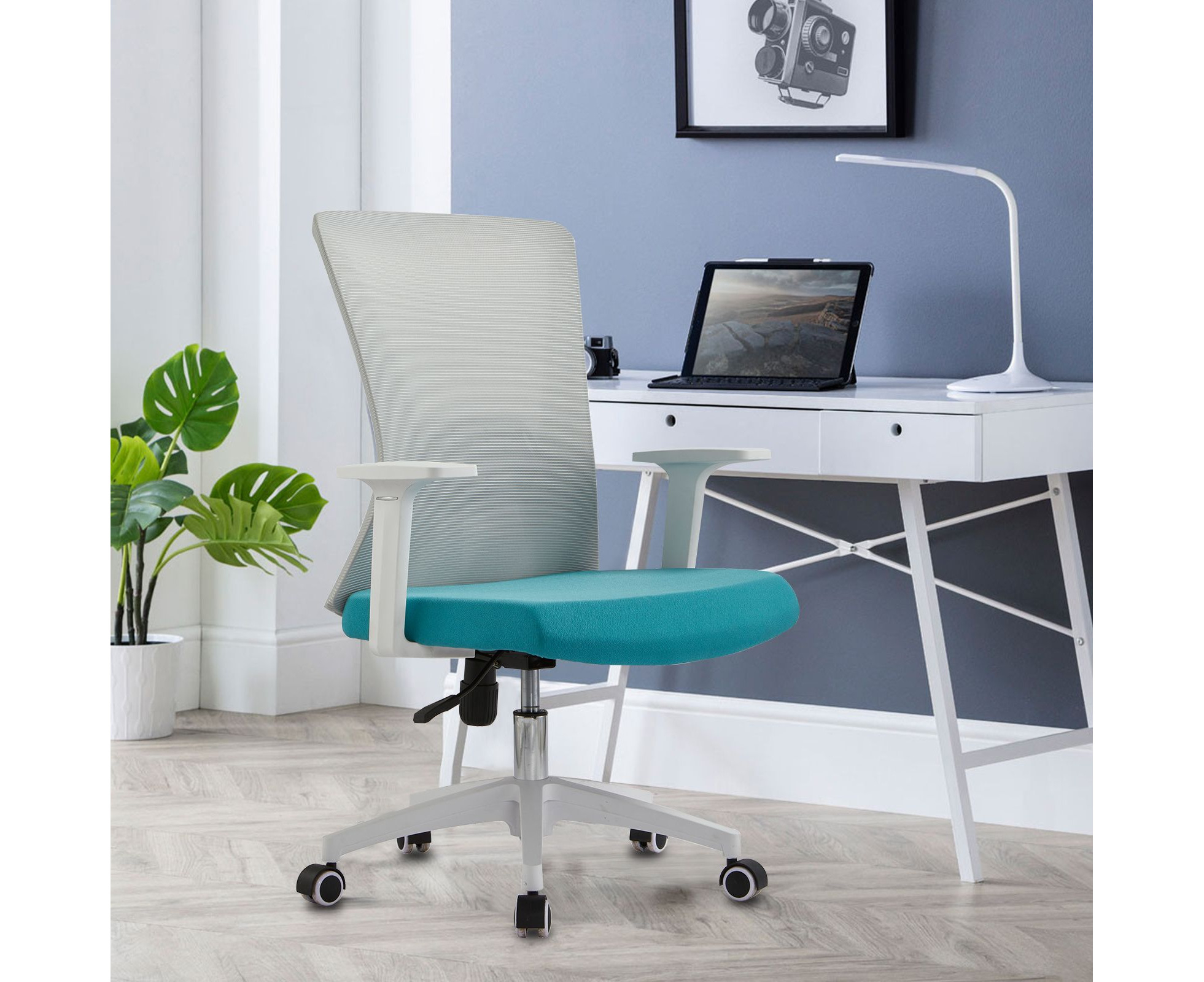 teal computer desk chair