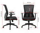 Black Ergonomic Office Chair Black Mesh Back Rest with Lumbar Support