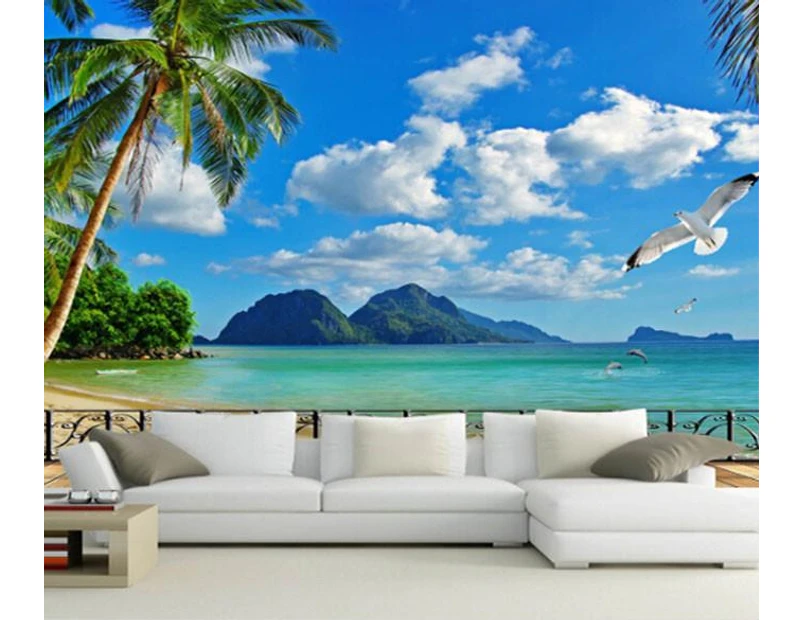 3D Wall Wallpaper Painting Balcony Window Sea View Large Mural Beach  Landscape Living Room Bedroom Removable-400cmx280cm : Amazon.co.uk: DIY &  Tools