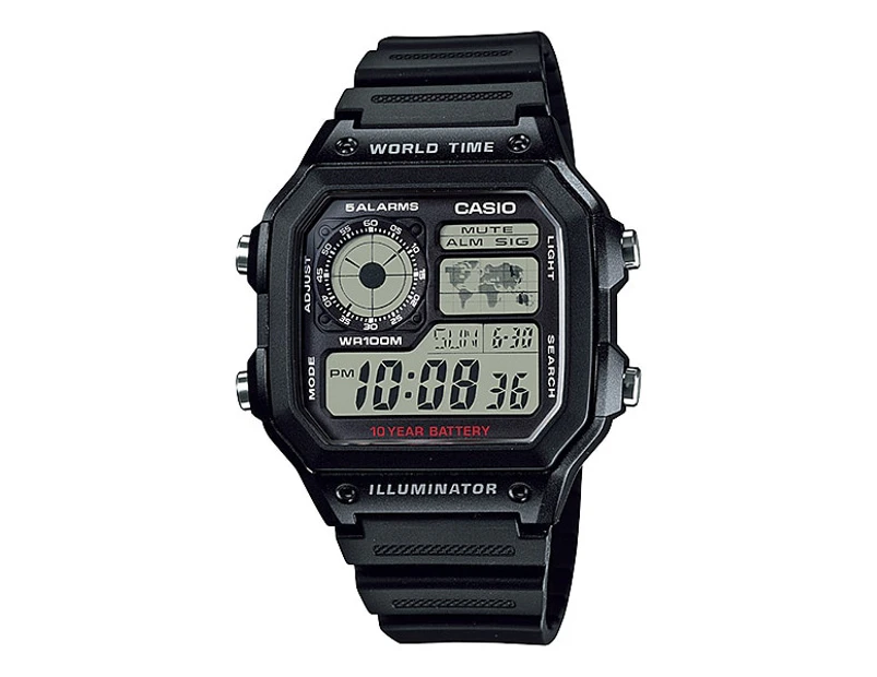 Casio Watches AE-1200WH-1AVD AE1200 AE1200WH AE-1200WH-1B  Swimming 100 Metres Water Resistant