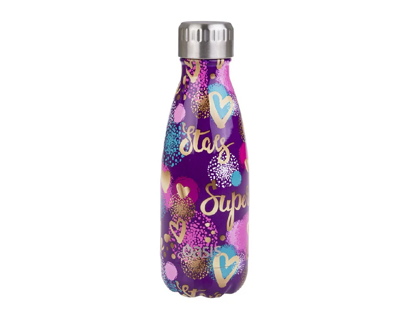Oasis 350ml Stainless Steel Double Wall Insulated Drink Bottle Super Star
