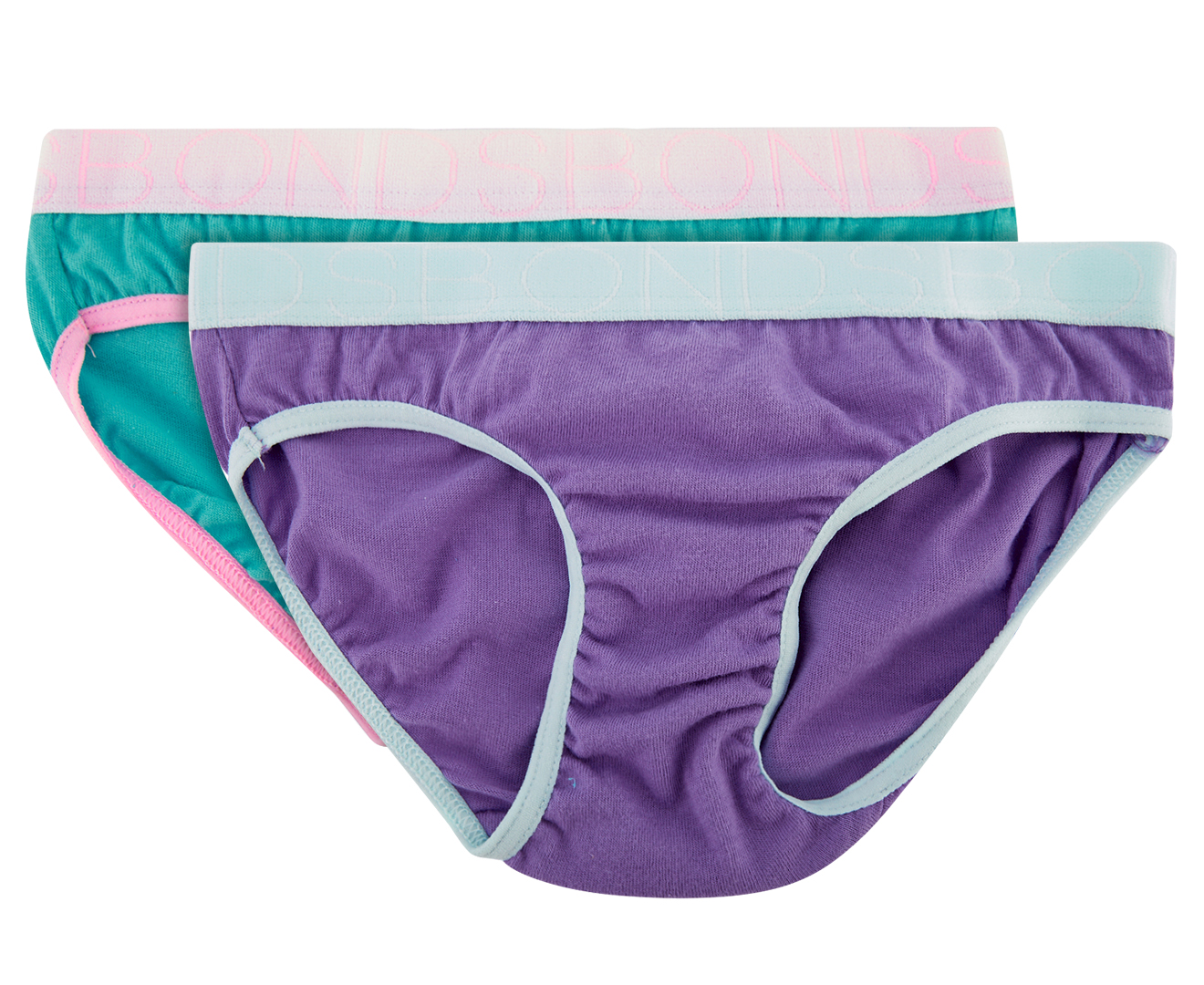 Bonds Girls' Hipster Bikini Briefs 2-Pack - Pink Zebra Print/Lilac