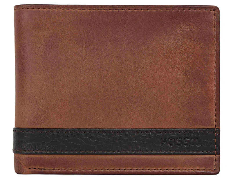 Fossil Quinn Large Coin Pocket Bifold Wallet - Brown