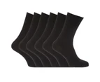 Mens Stay Up Non Elastic Diabetic Socks (Pack Of 6) (Black) - MB250