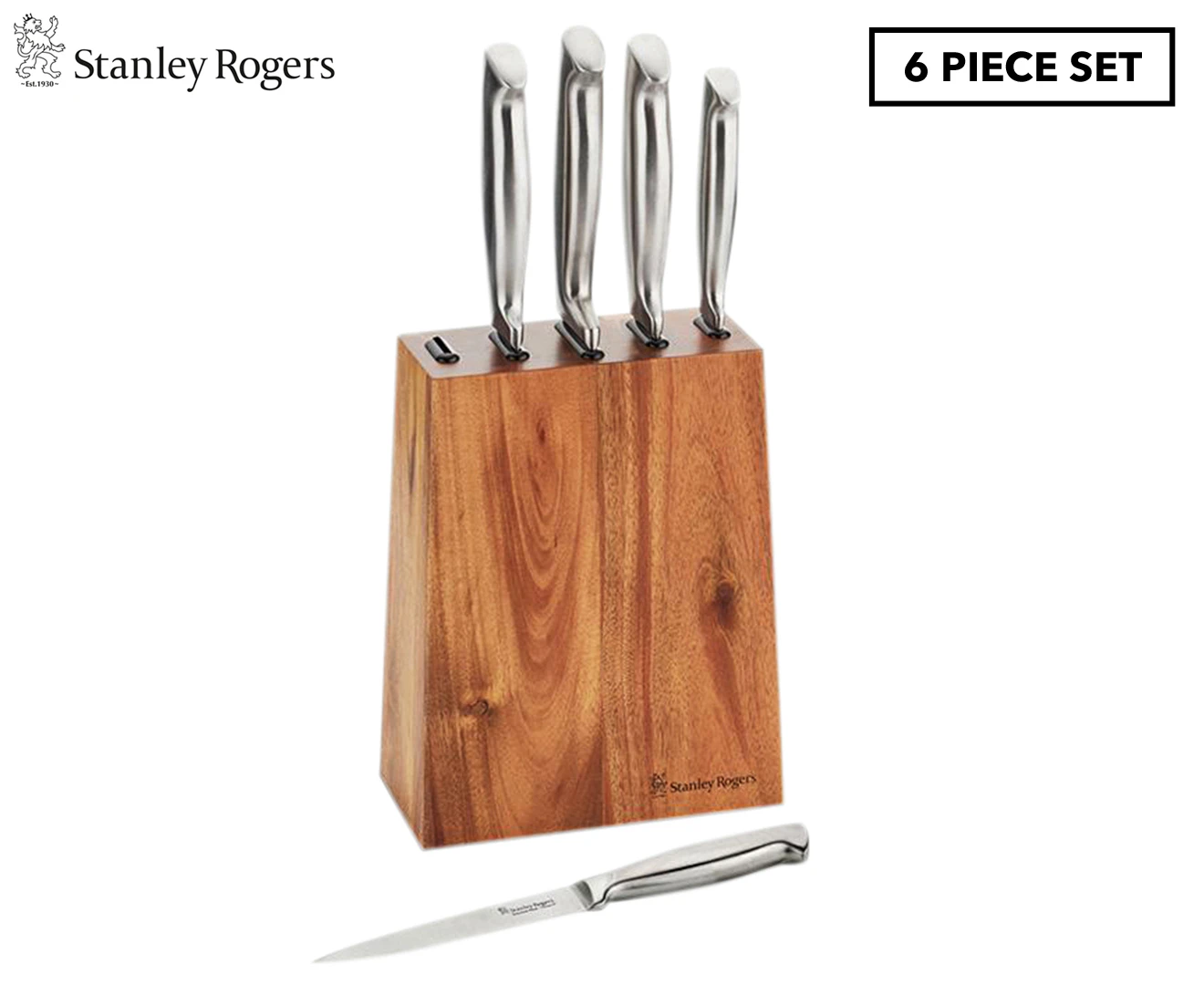 Stanley Rogers 6-Piece Tapered Vertical Knife Block Set