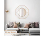 Geometric Shaped 8-Sided Wall Mirror Decorative Vanity Mirror Gold Frames