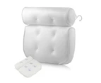 NOVBJECT Spa 3D Mesh Bath Pillow Neck Back Support Bathtub Tub Cushions Suction Cups