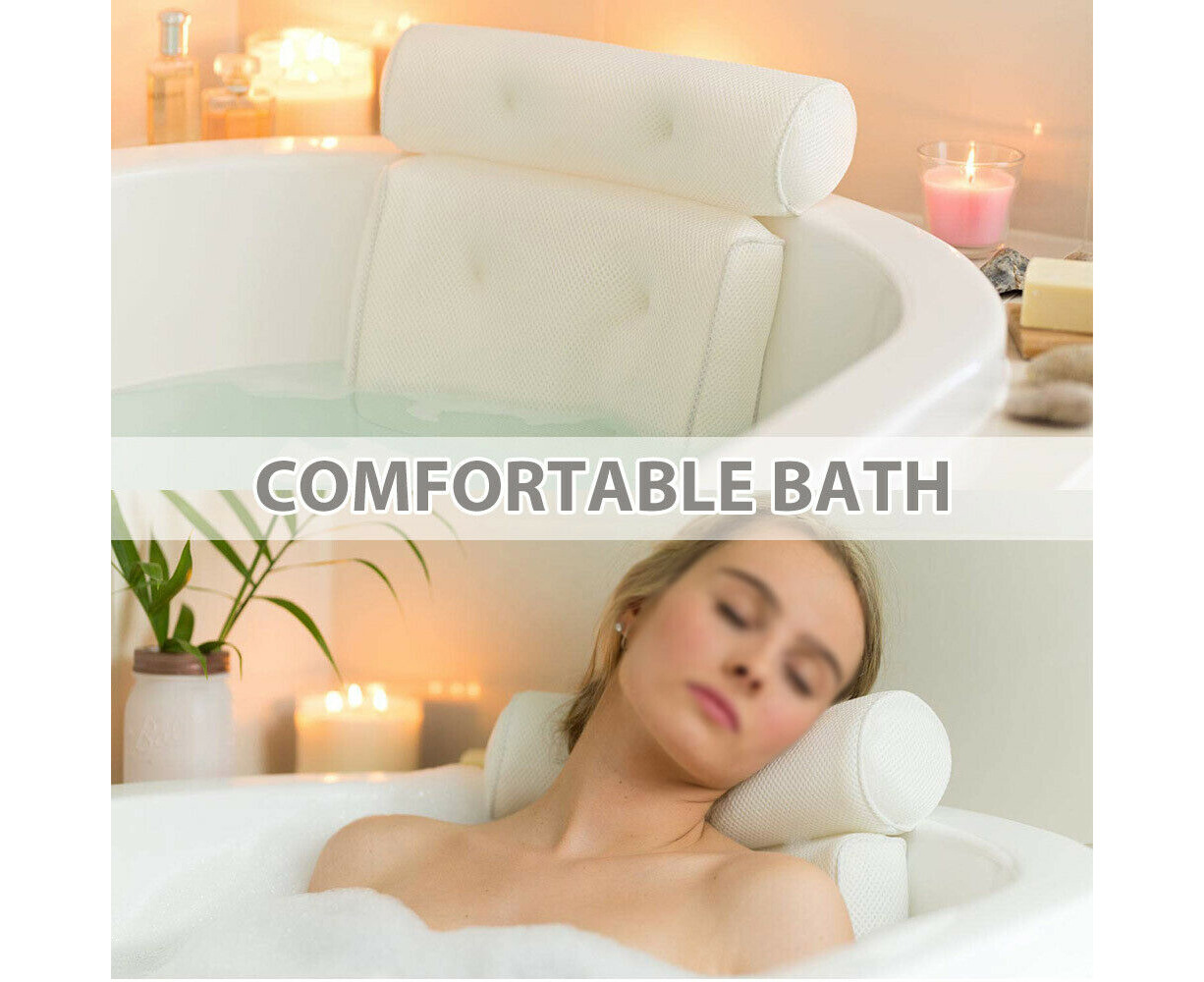 Full Body Bath Pillow, Luxury Bathtub Pillow (22 Suction Cups) Bath Pillows  for