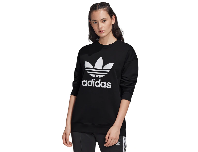 Adidas Originals Women's Trefoil Crew Sweatshirt - Black/White
