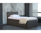 Istyle Norman King Single Trundle Storage Bed Frame Fabric Grey
