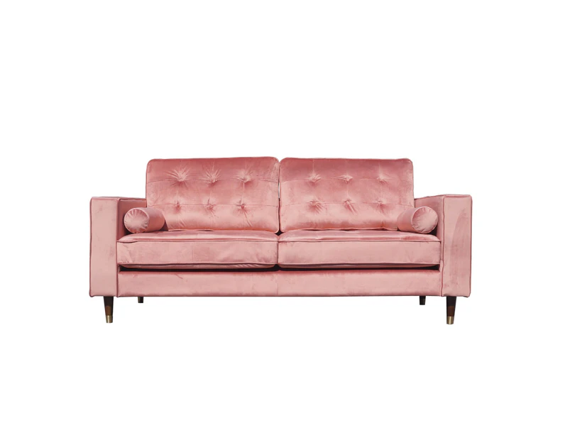 Fiona Pink Velvet Sofa 3 Seater