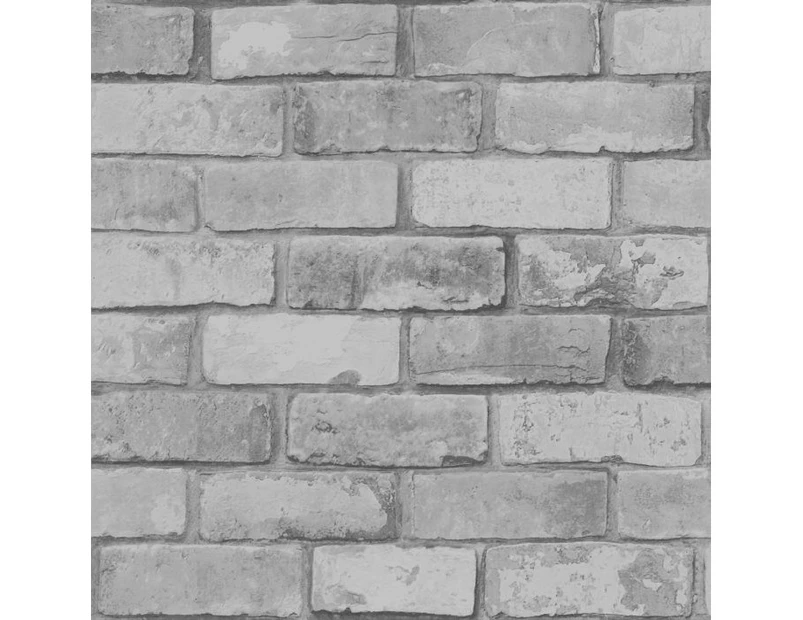 Debona Glitter Brick Wallpaper Silver .au