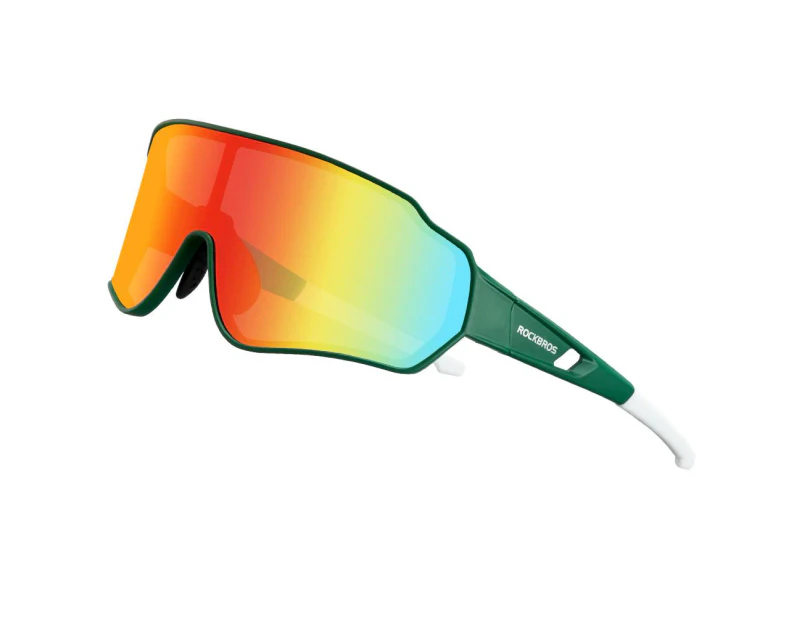 Rockbros-Ultralight Cycling Polarised Sunglasses - Polarized-Green White