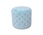 Alexa Round Ottoman / Makeup stool - Ice Blue (Medium)