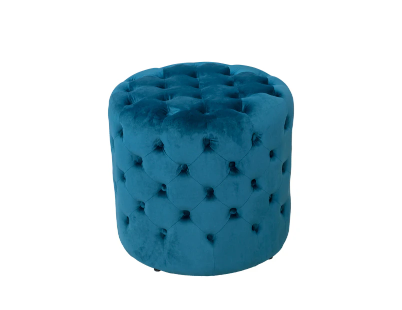 Alexa Round Ottoman / Makeup stool - Teal (Medium)