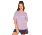 Champion Women's Jersey Script Tee / T-Shirt / Tshirt - Frosted Grape