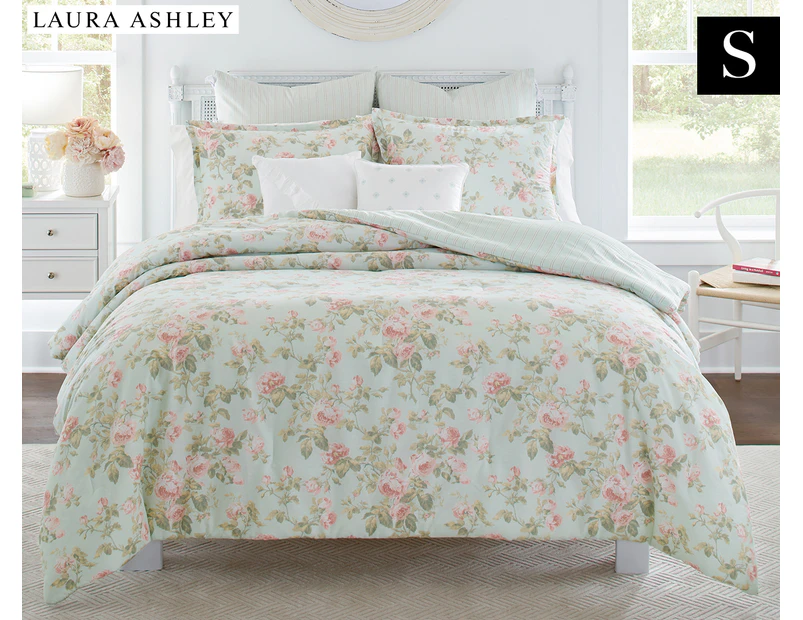 Laura Ashley Madelynn Single Bed Quilt Cover Set - Duck Egg