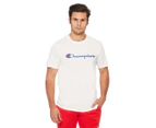 Champion Men's Script Short Sleeve Tee / T-Shirt / Tshirt - White